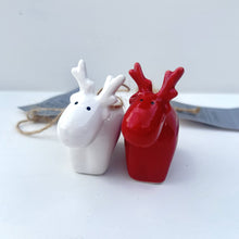 Load image into Gallery viewer, Red & White Scandi Mini Deer