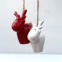 Load image into Gallery viewer, Red & White Scandi Mini Deer