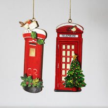 Load image into Gallery viewer, London Telephone & Post Box Wood Decorations