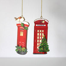 Load image into Gallery viewer, London Telephone & Post Box Wood Decorations