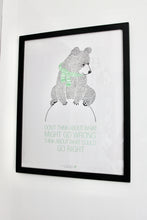 Load image into Gallery viewer, What could go right' Bear Framed Print