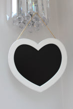 Load image into Gallery viewer, Distressed White Wood Hanging Heart Chalkboard

