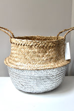 Load image into Gallery viewer, Silver Dipped Seagrass Basket