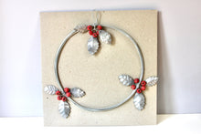 Load image into Gallery viewer, Holly & Berries Silver Metal Wreath