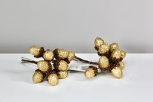 Load image into Gallery viewer, Gold Acorn Christmas Picks
