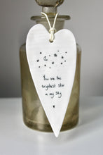 Load image into Gallery viewer, 'You are the brightest star..' Wobbly Porcelain Heart