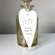 Load image into Gallery viewer, 'You are the brightest star..' Wobbly Porcelain Heart