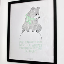 Load image into Gallery viewer, What could go right' Bear Framed Print