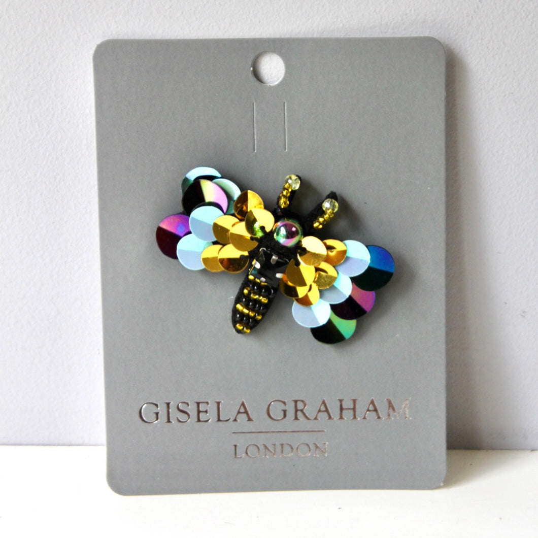 Dragonfly Sequin and Bead Brooch