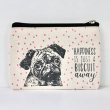 Load image into Gallery viewer, &#39;Happiness is just a biscuit away&#39; Pug Purse
