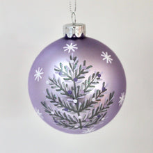 Load image into Gallery viewer, Matt Lilac Glass Ball with Silver Tree
