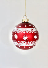 Load image into Gallery viewer, Matt Red Snowflake &amp; Star Baubles
