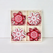 Load image into Gallery viewer, Scandi Red &amp; White Snowflake Decoration Set
