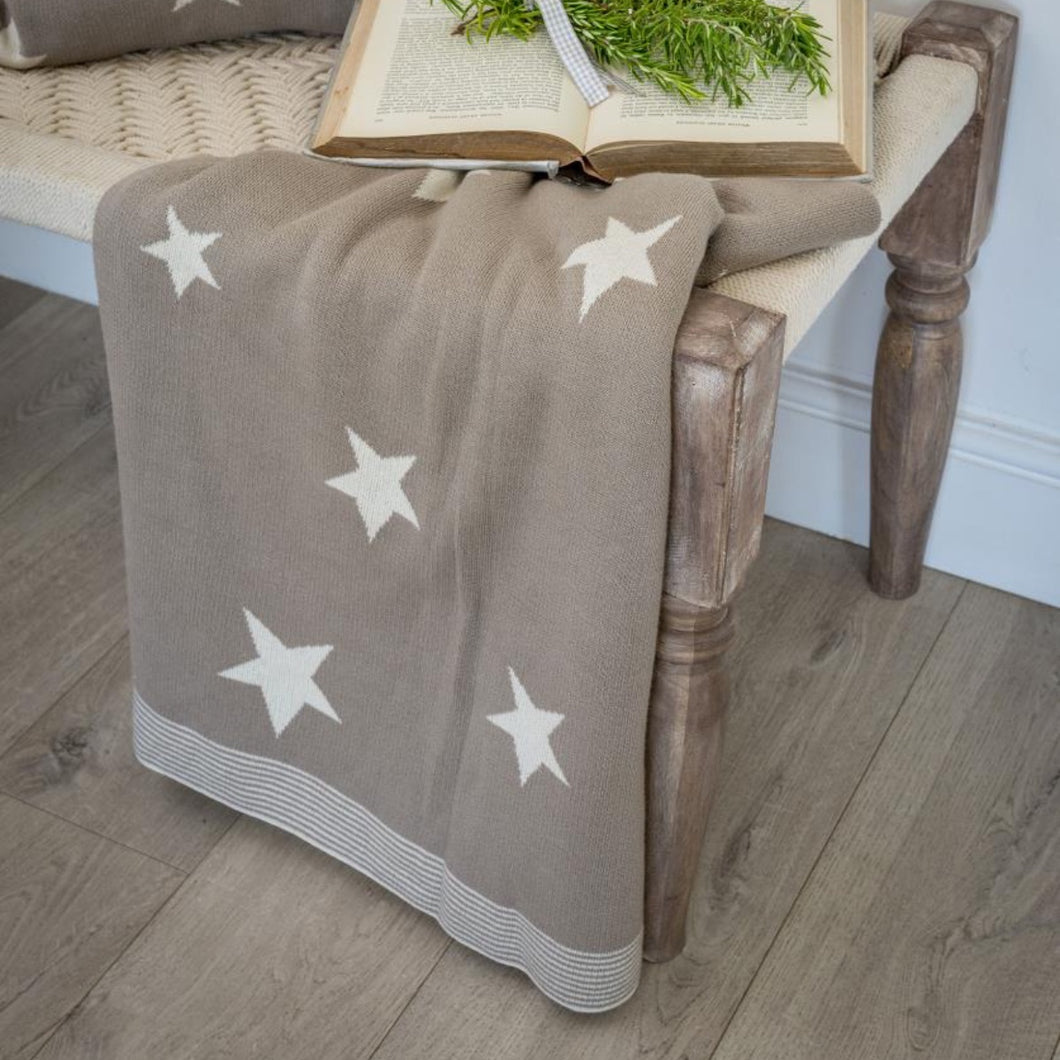 Taupe Star Throw
