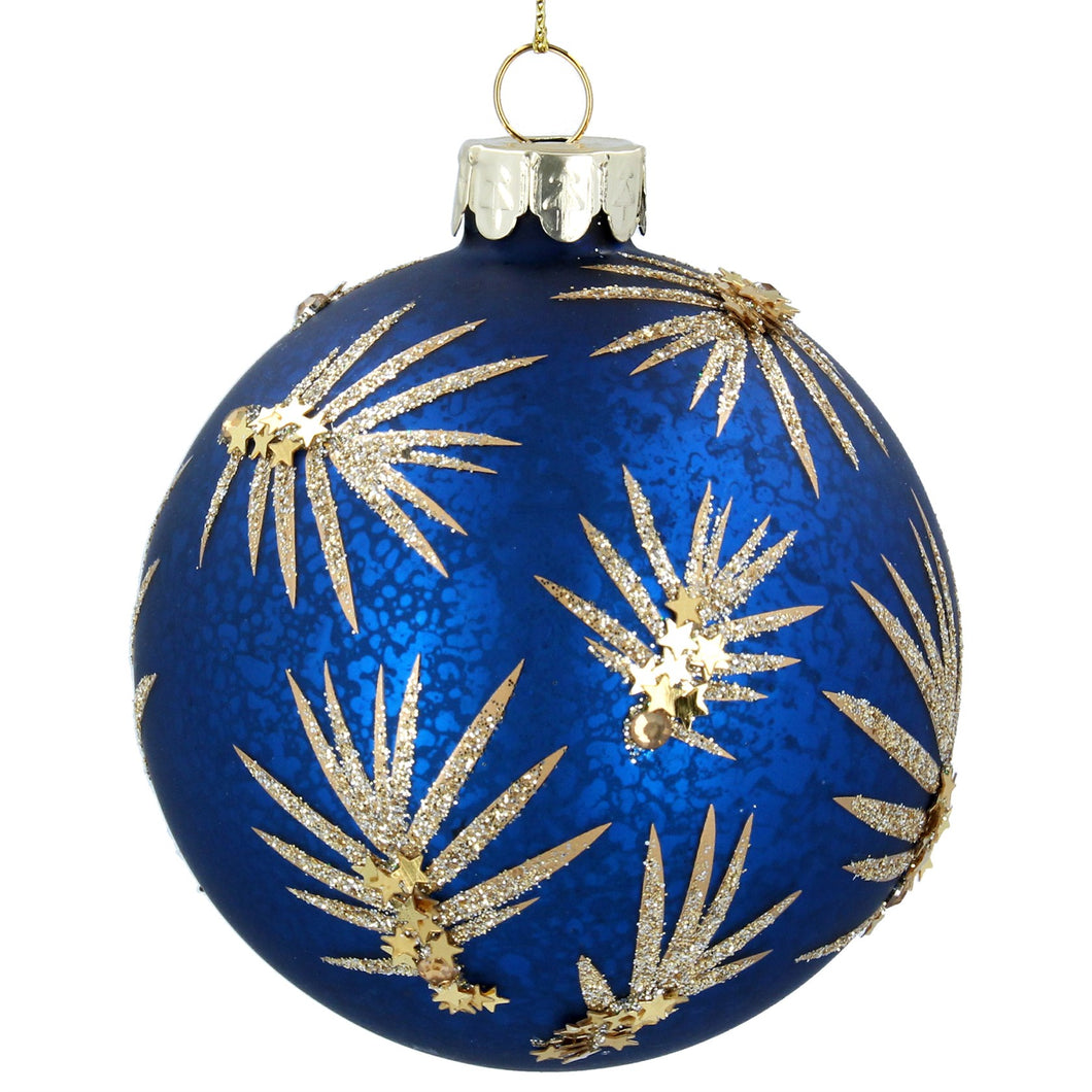 Blue & Gold Sparkle Bauble