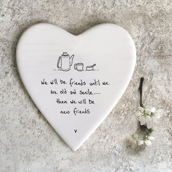 We will be friends' Porcelain Coaster