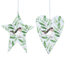 Load image into Gallery viewer, Wooden Robin Heart &amp; Star Set
