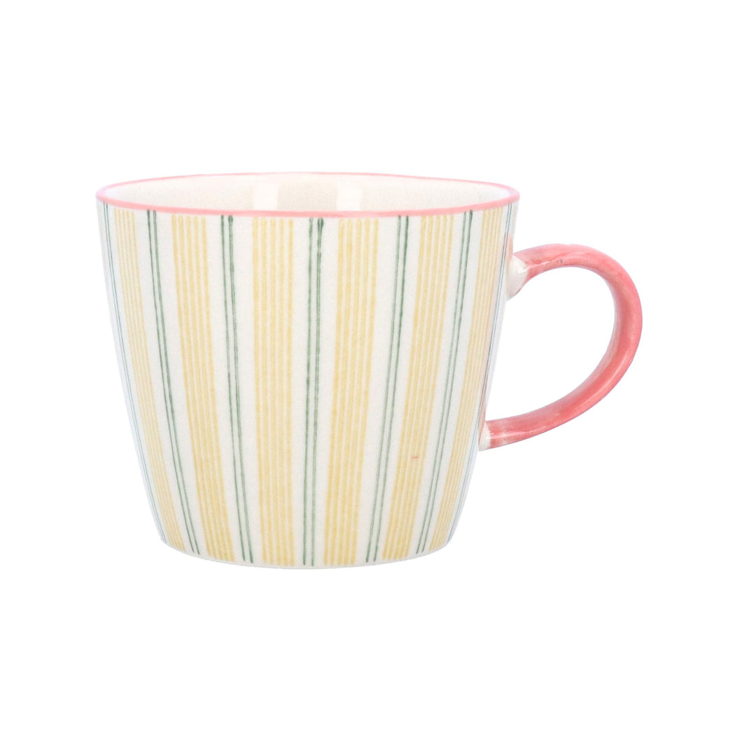 Stoneware Stripy Yellow Mug (Set of 2)