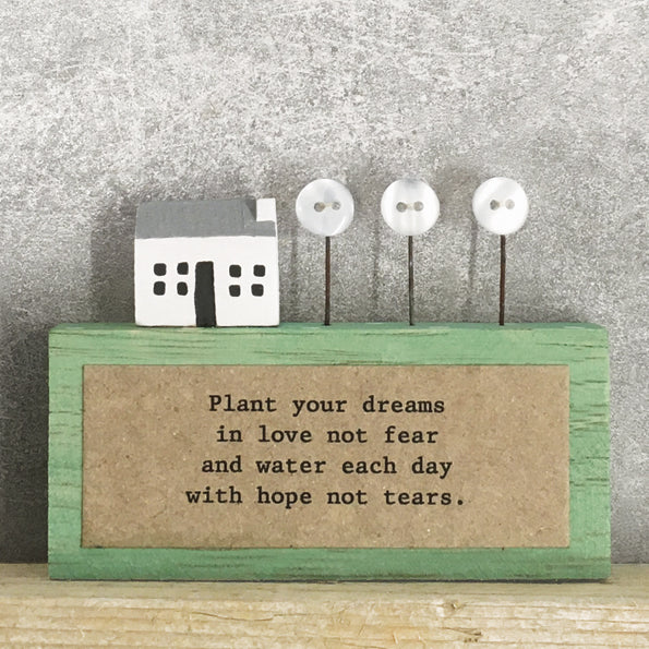 Mini plaque 'Plant your dreams'