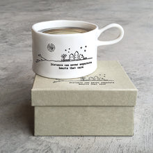 Load image into Gallery viewer, Porcelain Candle Holder &#39;Distance can never separate hearts that care&#39;
