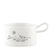 Load image into Gallery viewer, Porcelain Candle Holder &#39;Thank you for being the reason I smile&#39;
