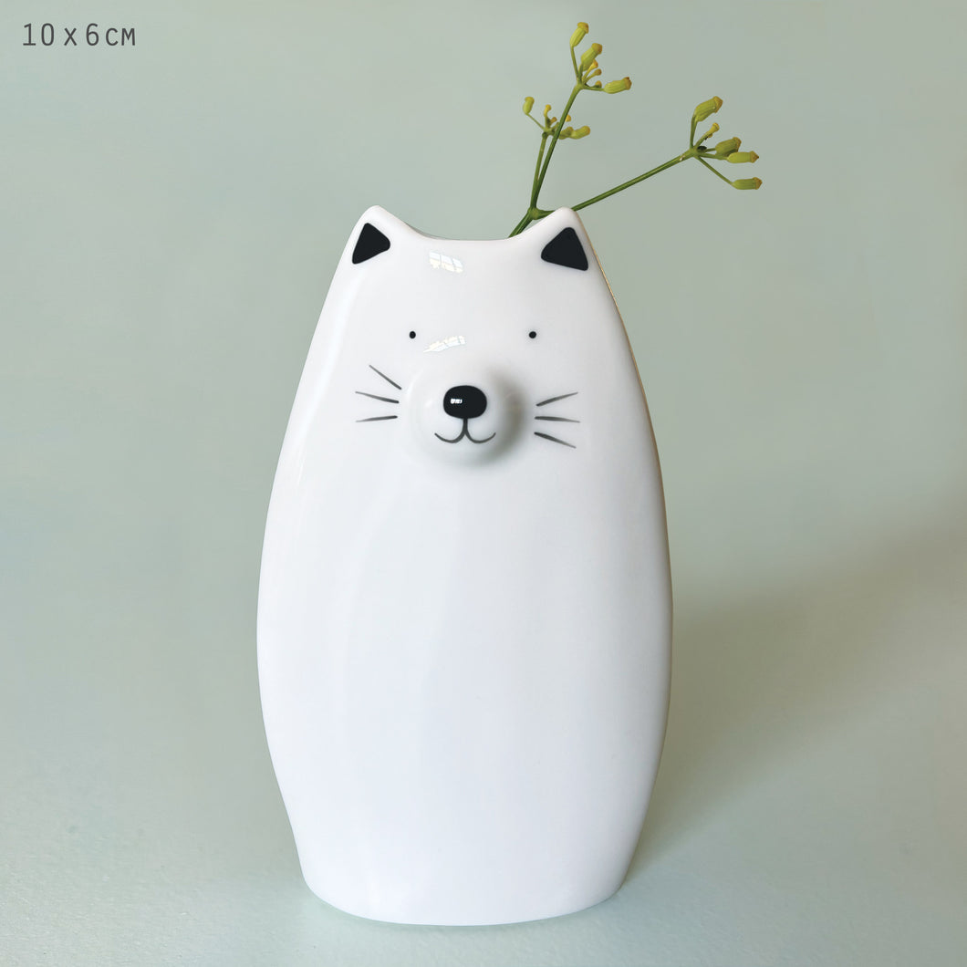 Mini Porcelain Cat Bud Vase