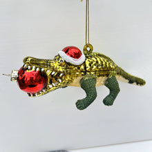 Load image into Gallery viewer, Alligator with Christmas Bauble
