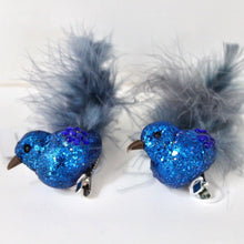 Load image into Gallery viewer, Blue Glitter Feather Birds
