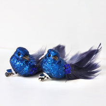 Load image into Gallery viewer, Blue Glitter Feather Birds
