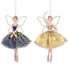 Load image into Gallery viewer, Blue &amp; Gold Resin Fairy
