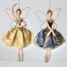 Load image into Gallery viewer, Blue &amp; Gold Resin Fairy
