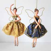 Load image into Gallery viewer, Blue &amp; Gold Resin Fairy
