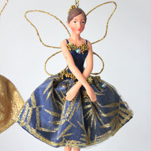 Load image into Gallery viewer, Blue &amp; Gold Resin Fairy
