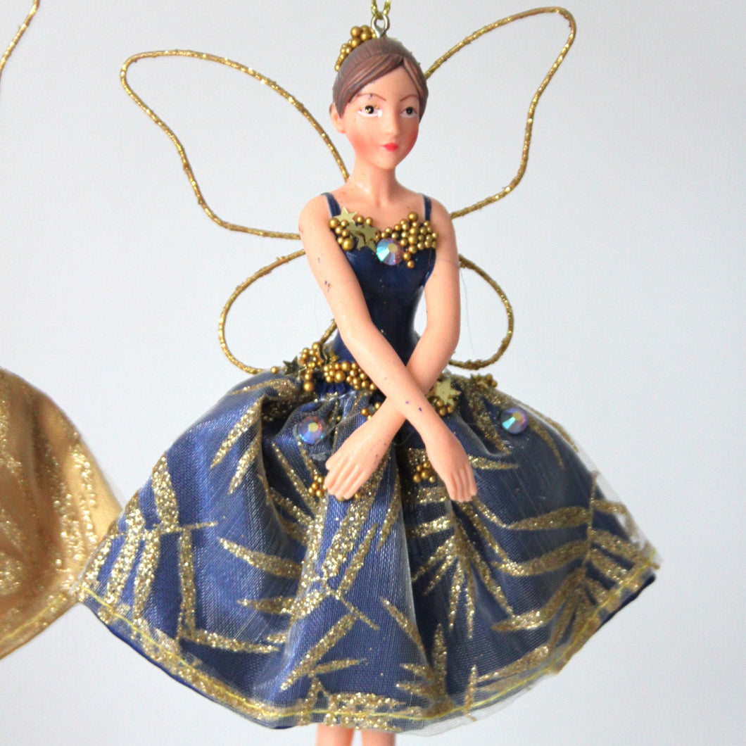 Blue & Gold Resin Fairy