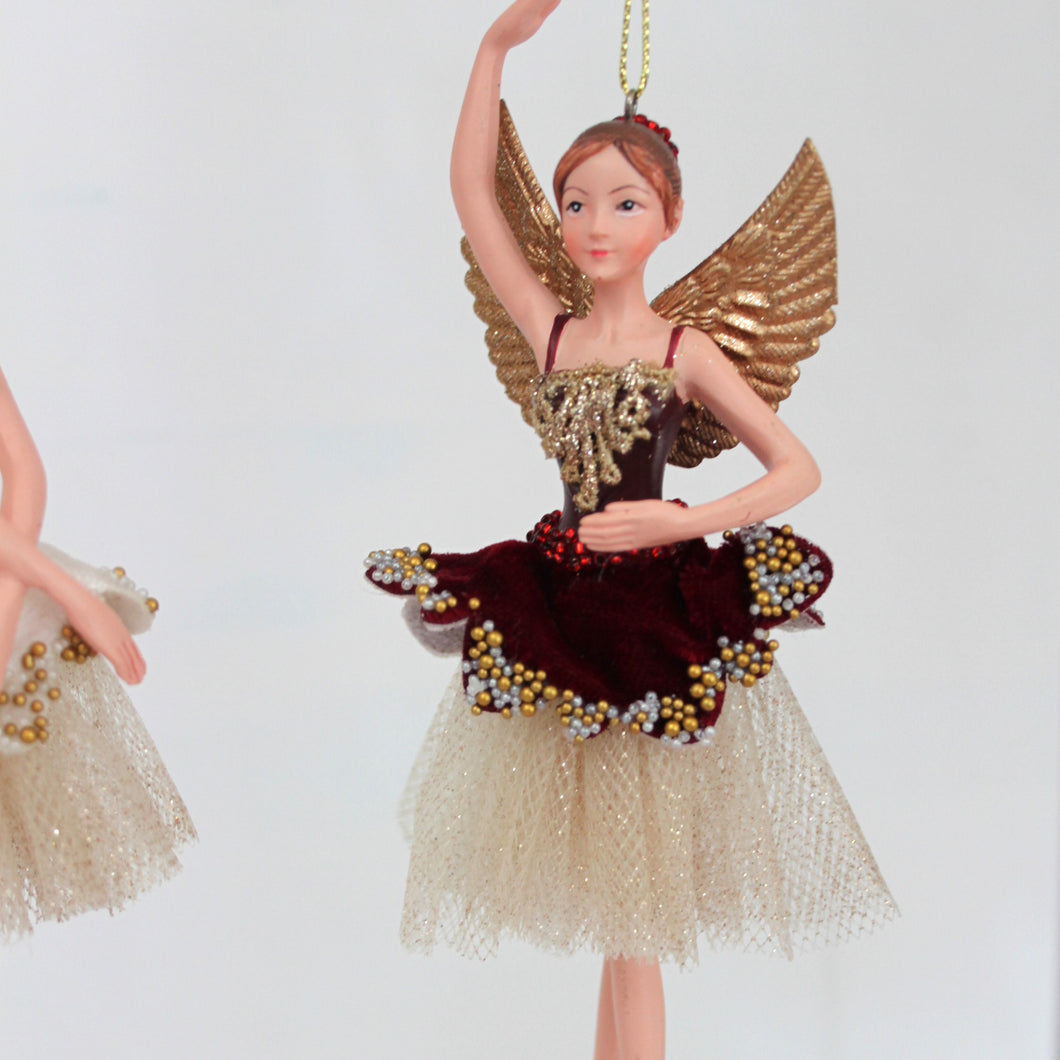 Burgundy & Cream Velvet Angel
