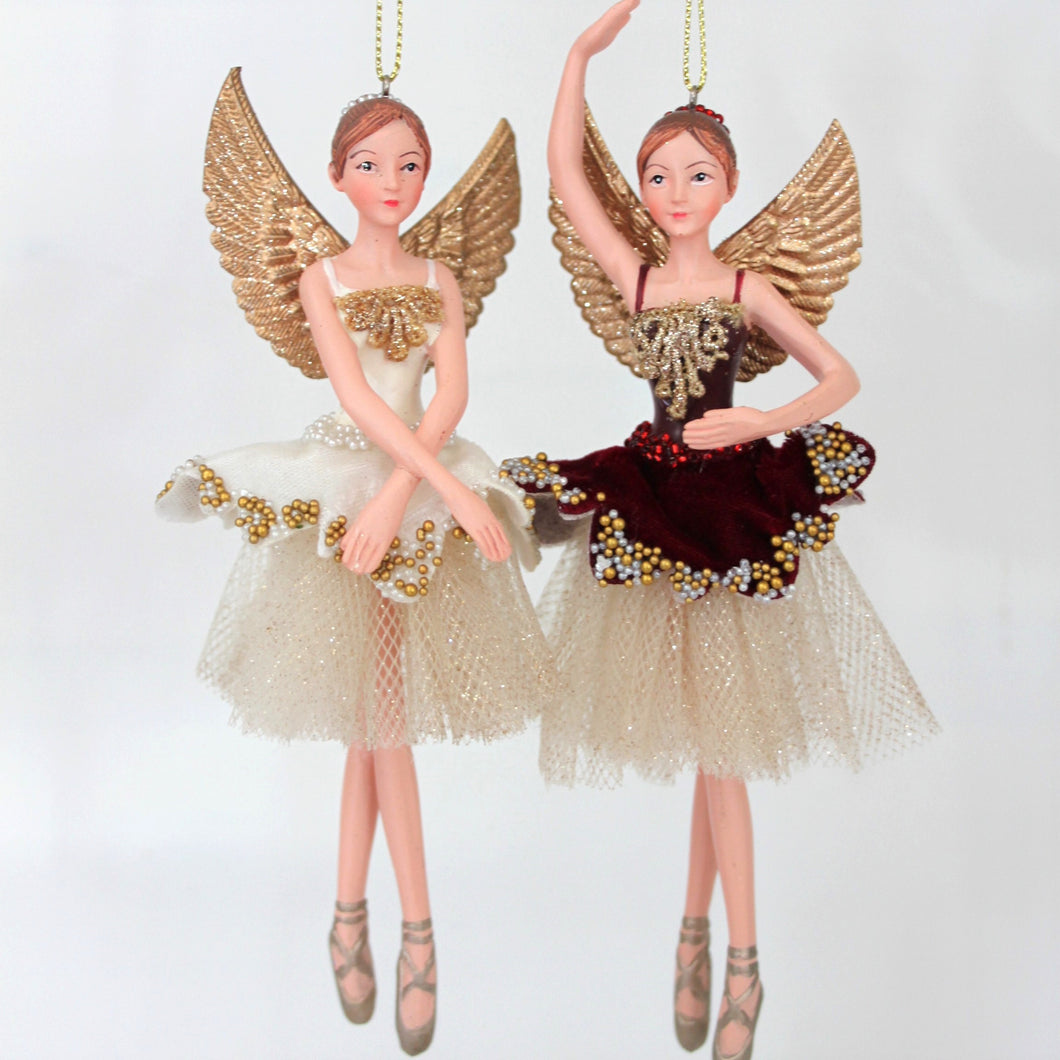 Burgundy & Cream Velvet Angel