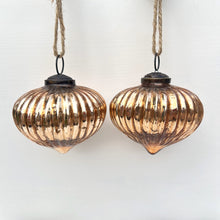 Load image into Gallery viewer, Copper Recycled Glass Onion Bauble Set

