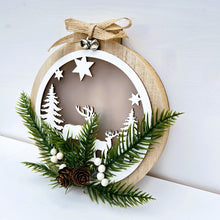 Load image into Gallery viewer, Wooden LED Circle Deer Scene
