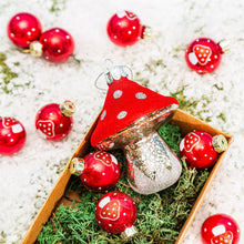 Load image into Gallery viewer, Felted Toadstool Glass Bauble
