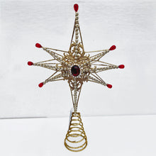 Load image into Gallery viewer, Large Gold Glitter Tree Top Star
