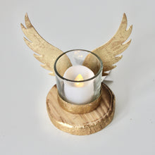 Load image into Gallery viewer, Gold Angel Wings T-Light Holder
