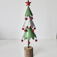 Load image into Gallery viewer, Green &amp; Silver Metal Christmas Tree

