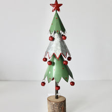 Load image into Gallery viewer, Green &amp; Silver Metal Christmas Tree
