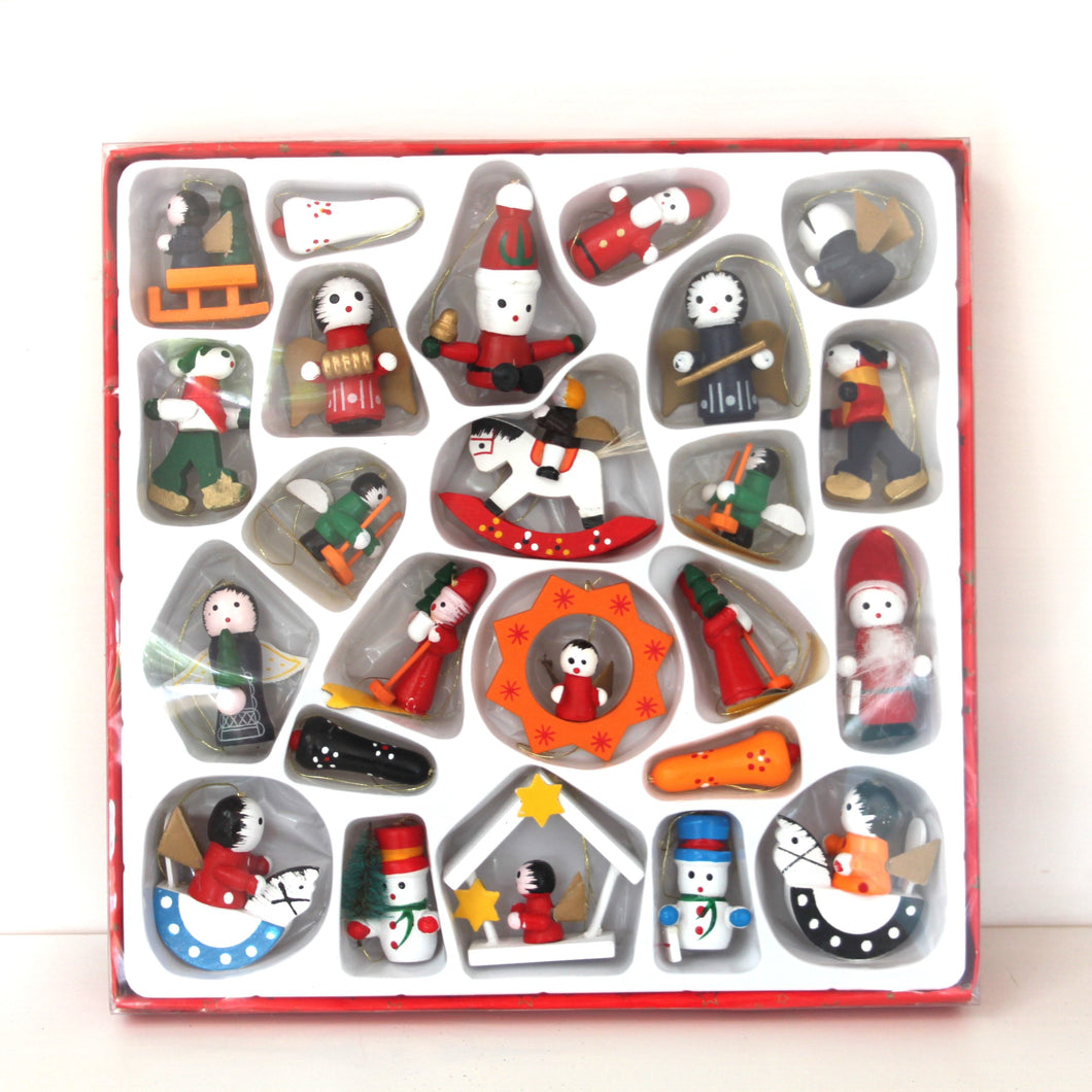 Box of 24 Mini Painted Christmas Decorations
