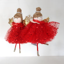 Load image into Gallery viewer, Red Dress Fairies with Star &amp; Snowflake
