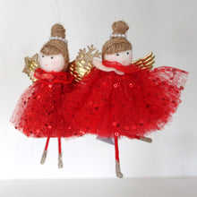 Load image into Gallery viewer, Red Dress Fairies with Star &amp; Snowflake
