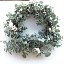 Load image into Gallery viewer, Green Eucalyptus Leaf &amp; White Berry Wreath
