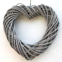 Load image into Gallery viewer, Distressed Rattan Large Grey Heart
