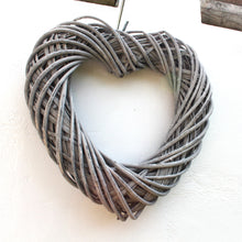 Load image into Gallery viewer, Distressed Rattan Large Grey Heart
