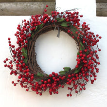 Load image into Gallery viewer, Large Red Berry Leaf Wreath
